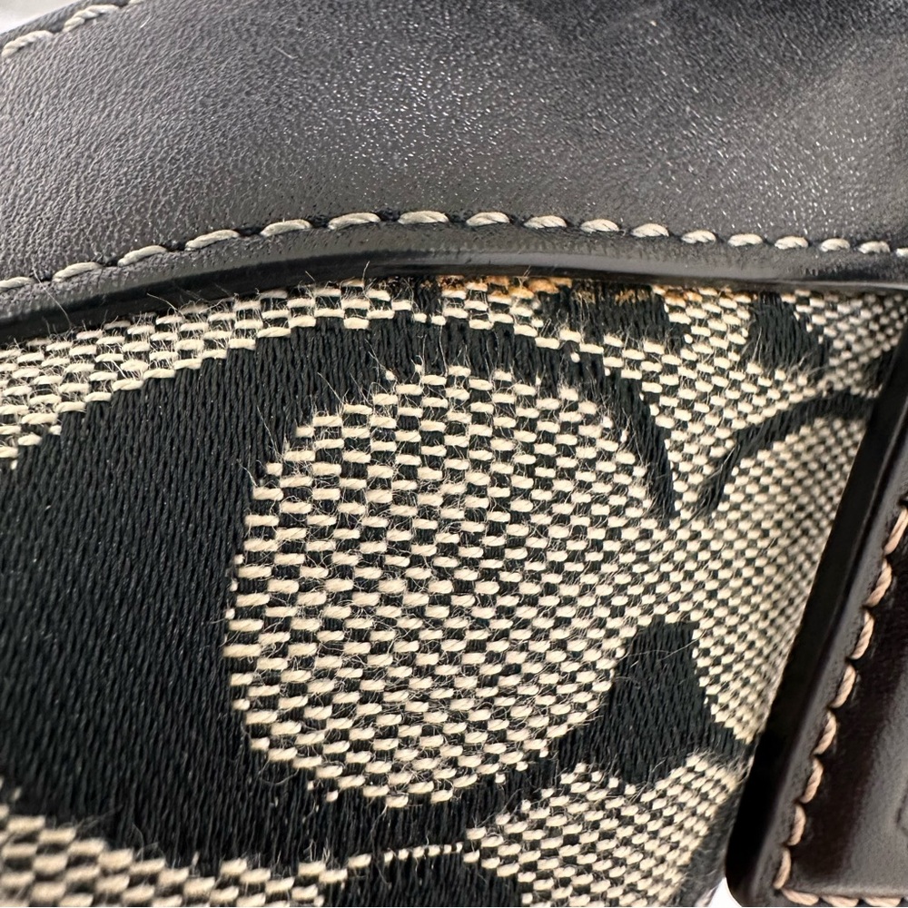 Coach Soho Signature Jacquard Black Leather Trim‎ Large Hobo Vintage Y2K - Picture 14 of 14